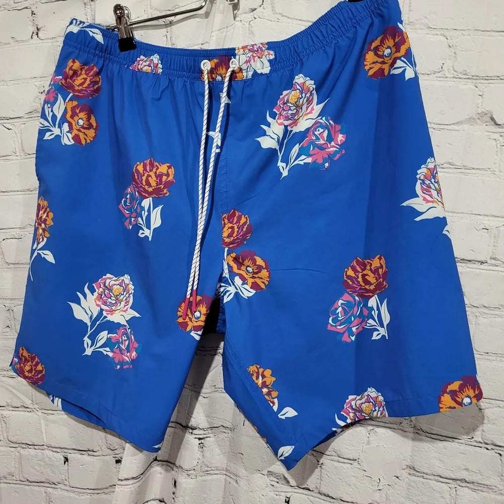 Bonobos Blue Floral Swim Trunks